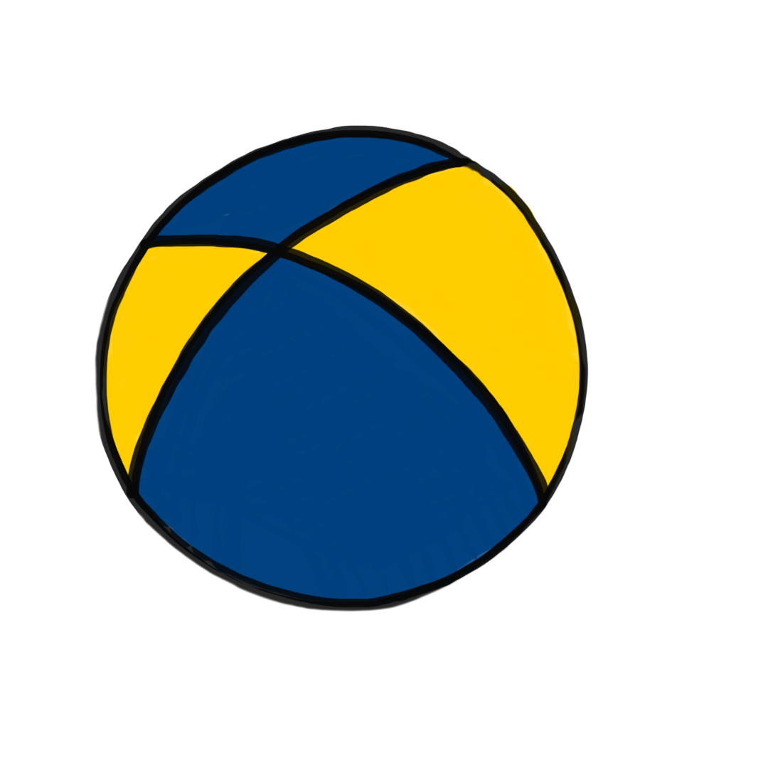 Blau-gelber Ball
