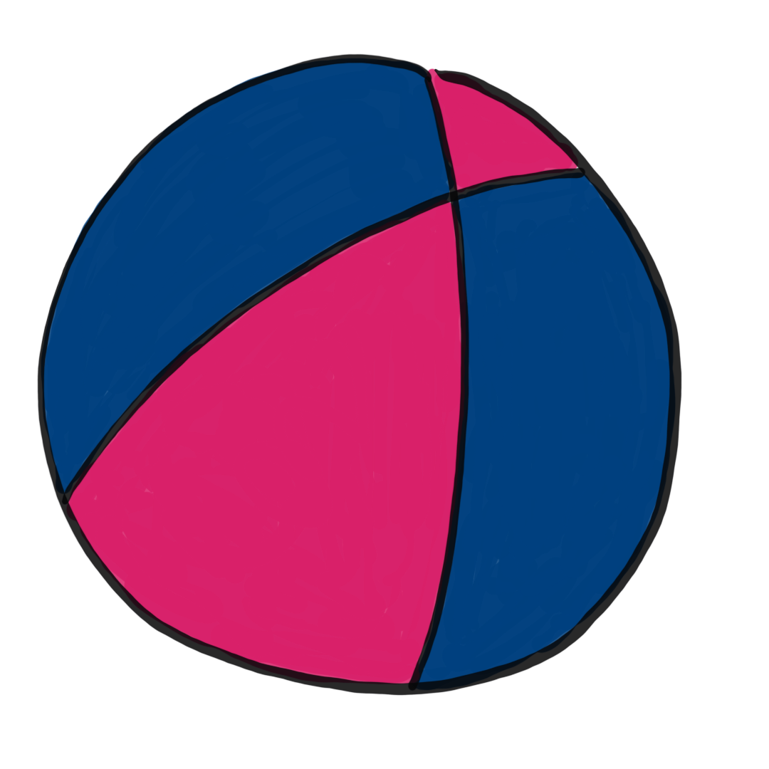 Rot-blauer Ball